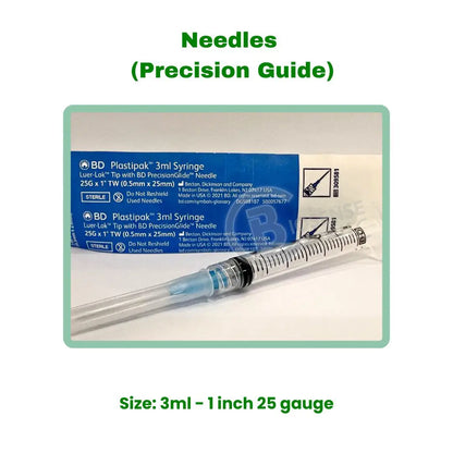 Purchase Quality Needles (Precision Glide) 1 inch, 5/8 inch, or 1/2 inch at BuyB12Injection.com.