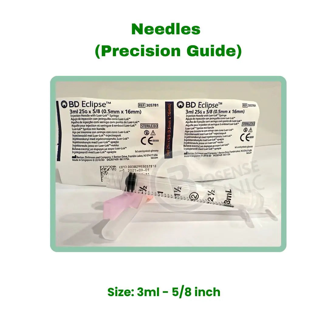 Purchase Quality Needles (Precision Glide) 1 inch, 5/8 inch, or 1/2 inch at BuyB12Injection.com.